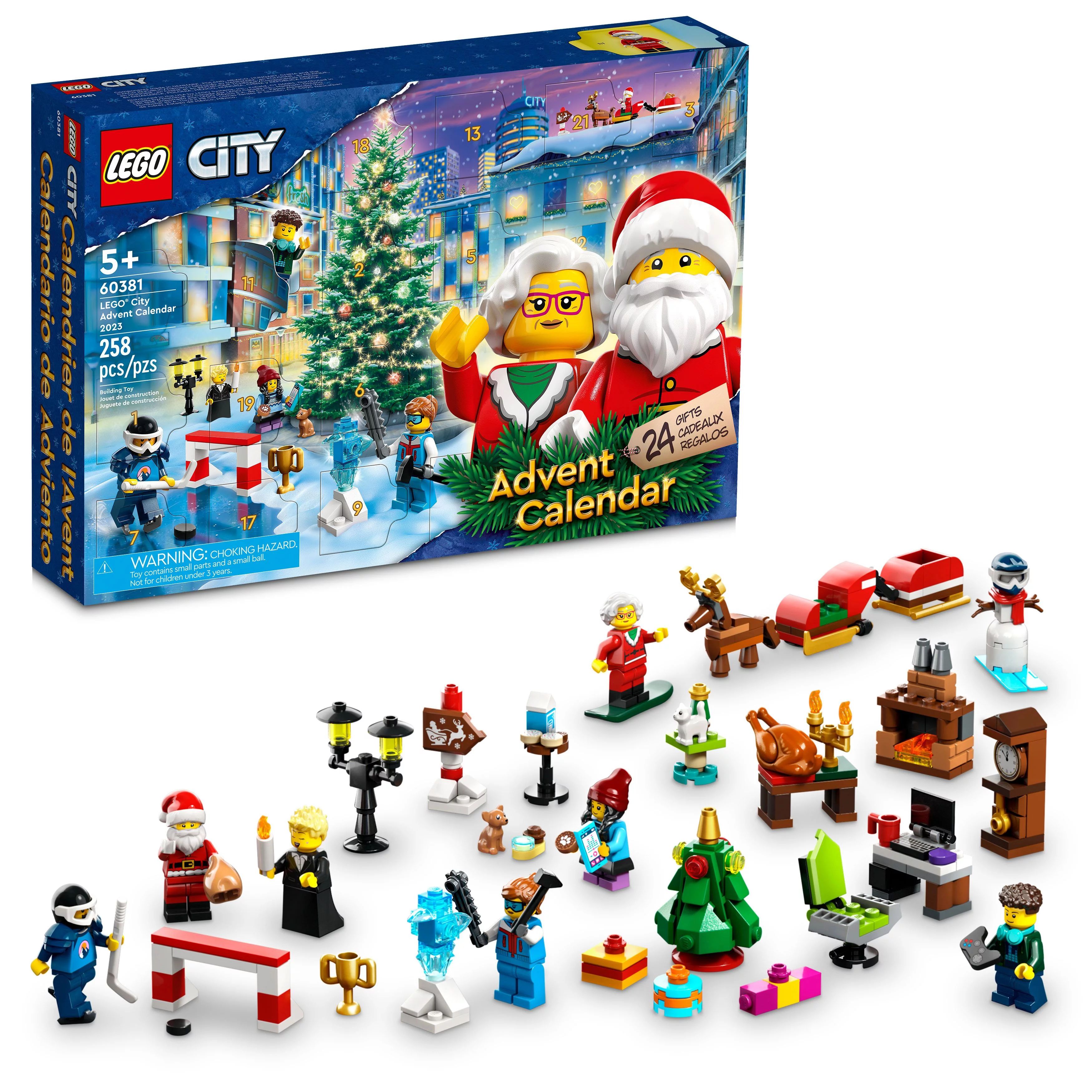 LEGO City 2023 Advent Calendar 60381 Christmas Holiday Countdown Playset, Gift Idea to Countdown ... | Walmart (US)