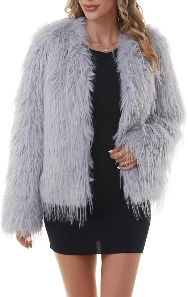 QUENTY PIELIES Faux Fur Coat Women’s Jacket Shaggy Outwear Long Sleeve Warm Winter | Amazon (US)