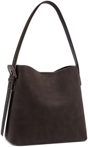 BOSTANTEN Bucket Bag Vegan Leather Shoulder Purses for Women Trendy Adjustable Strap | Amazon (US)