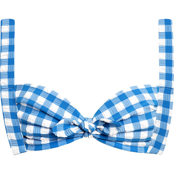 Women's Blue Gingham Kayla Bikini Top | Maisonette