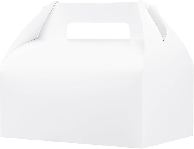 UnicoPak 30 Pcs 9x6x6 Large Gable Boxes White Gift Boxes with Handles Bakery Boxes Treat Boxes Pa... | Amazon (US)