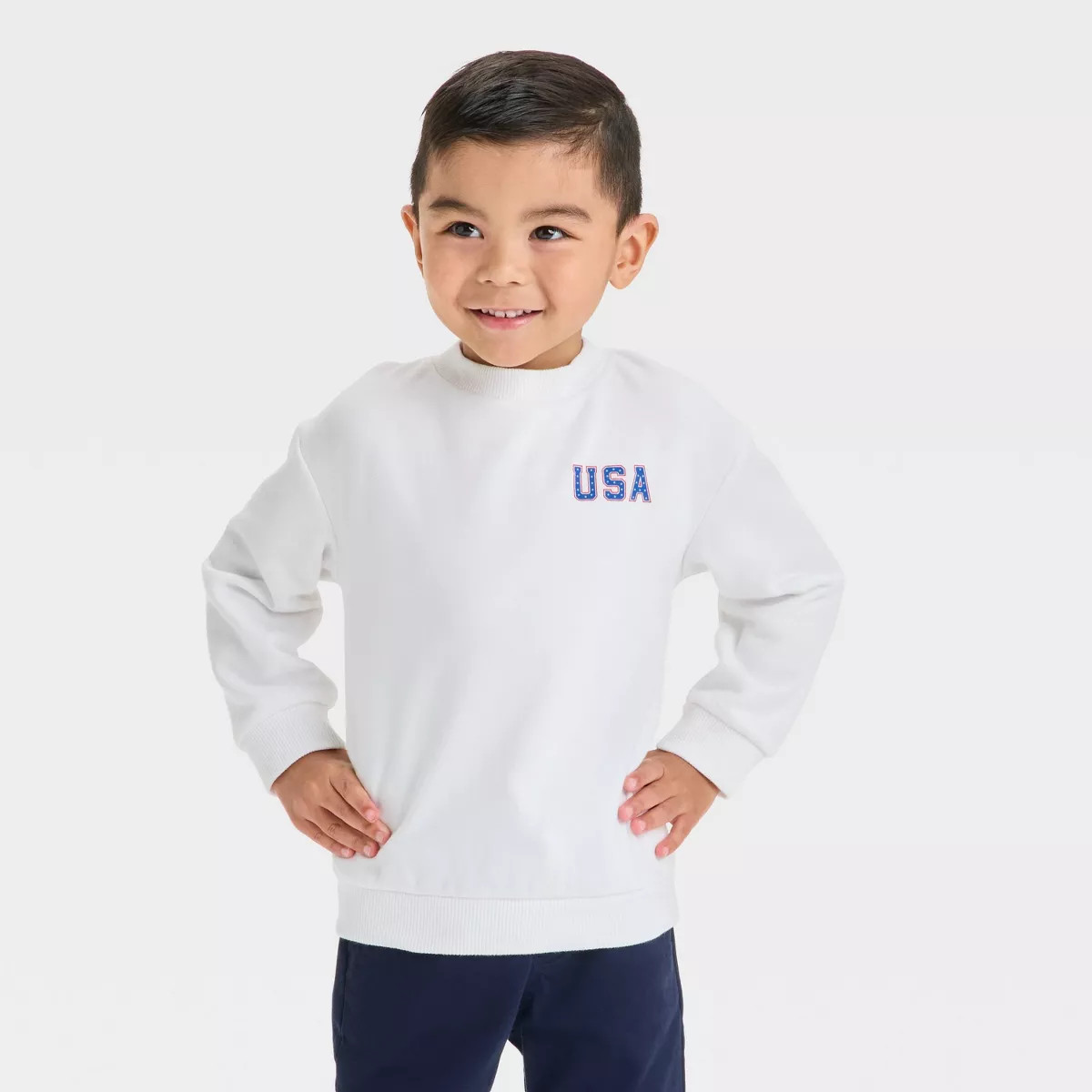 Toddler Boys' French Terry Sweatshirt - Cat & Jack™ White | Target