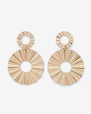 Double Circle Textured Drop Earrings | Express