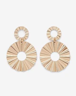 Double Circle Textured Drop Earrings | Express
