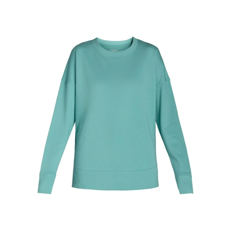 Time and Tru Women's Crewneck Sweatshirt with High-Low Hem, Sizes XS -4X | Walmart (US)
