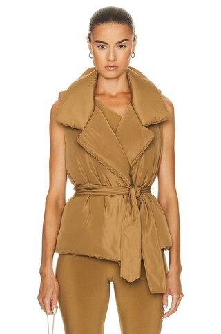 Norma Kamali Sleeveless Sleeping Bag Vest in Woods | FWRD | FWRD 