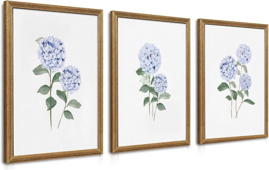 WRFON Sage Art Set of 3 Bohemian Modern Floral Painting Watercolor Botanical Green Wall Art for B... | Amazon (US)