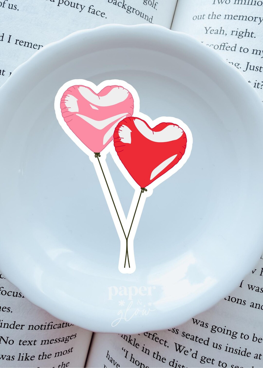 Foil Heart Balloons Vinyl Sticker | Paper and Glow - Etsy | Etsy (US)
