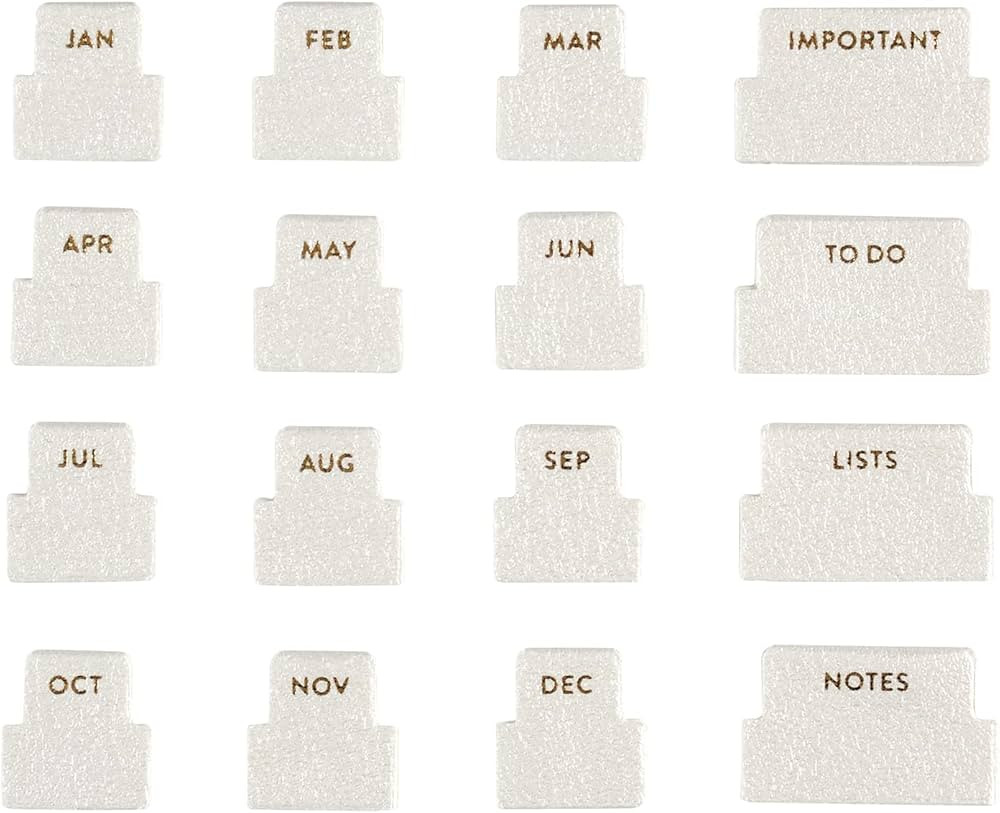 Vegan Leather Gold Foil Mini 12 Month Adhesive Tabs + 4 Extra for Folders, Pages. Organize your f... | Amazon (US)