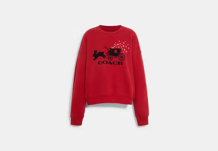Lunar New Year Rabbit And Carriage Crewneck Sweatshirt | Coach Outlet