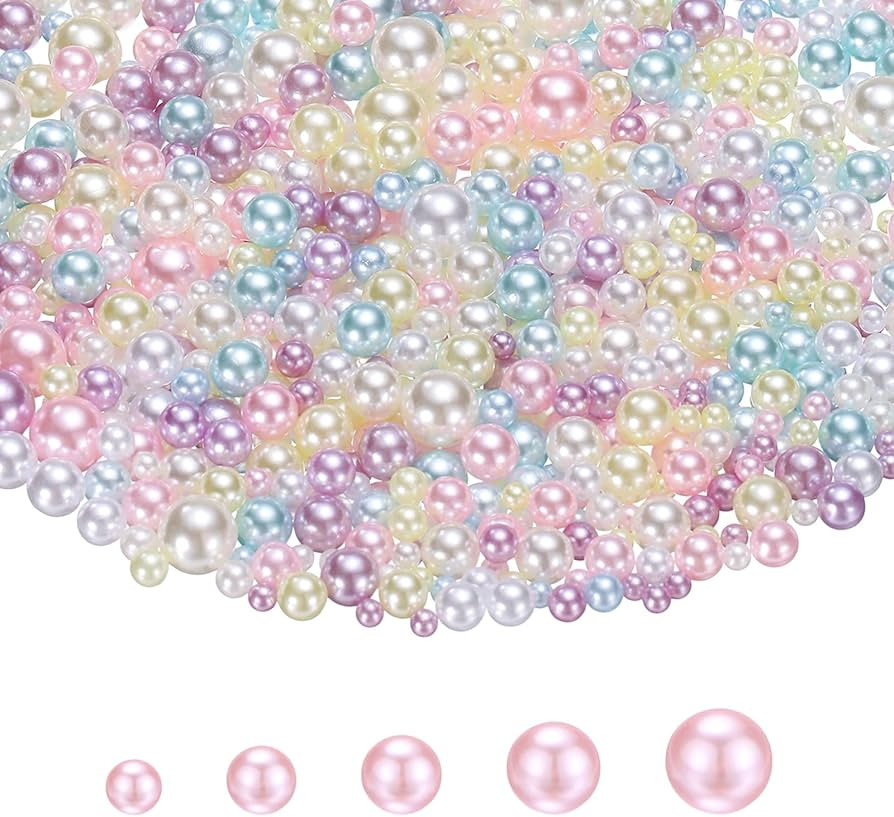 PATIKIL 1000 Pcs No Hole Pearls, 3mm 4mm 5mm 6mm 8mm Mini Round Faux Pearl for Art Crafts Jewelry... | Amazon (US)