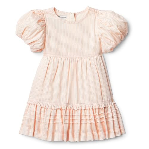 Amazon Essentials x Sofia Grainge Toddler Girls' Puff Sleeve Dress, Peach Classic Stripe, 2T | Amazon (US)