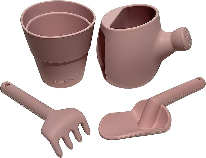 BraveJusticeKidsCo. | Toddler Silicone Gardening Set | Watering Can & Pot | Rake & Shovel (Blush) | Amazon (US)