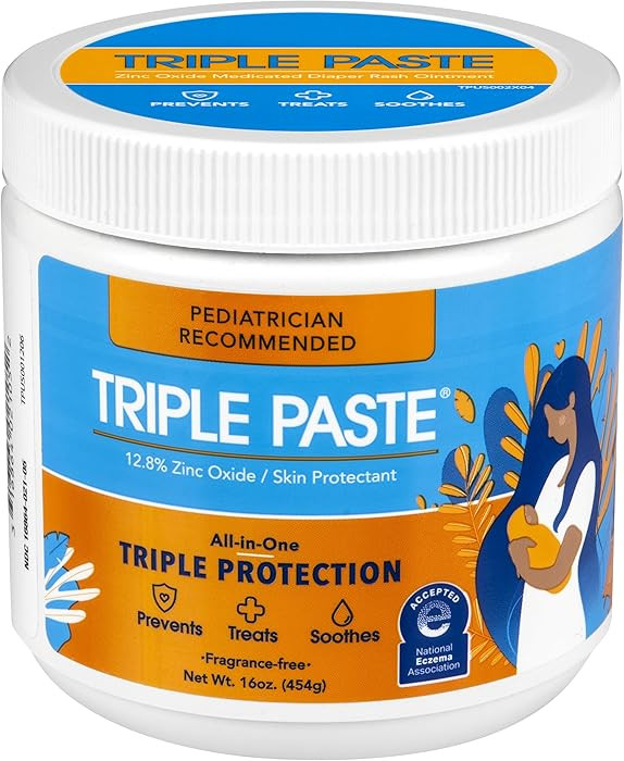 Triple Paste Diaper Rash Cream for Baby - 16 Oz Tub – Zinc Oxide Ointment Treats, Soothes & Pre... | Amazon (US)