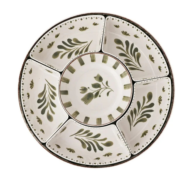 Better Homes & Gardens Bamboo Melamine Chip and Dip Tray, Green | Walmart (US)