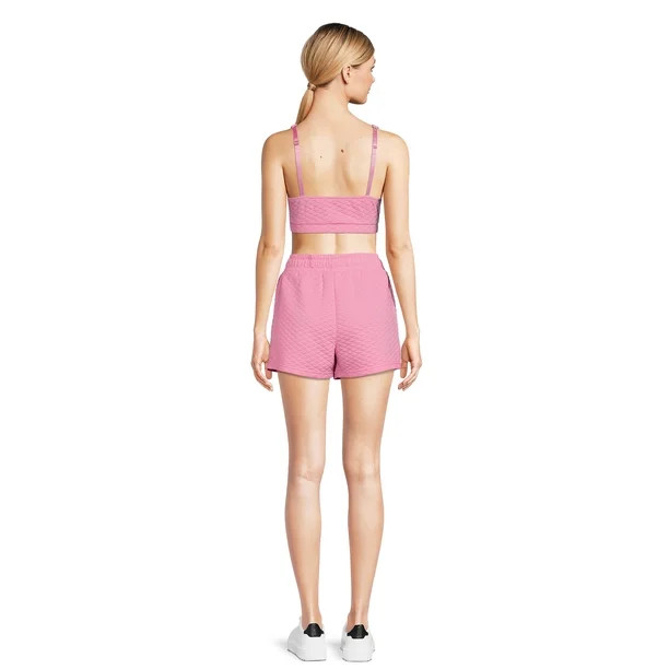 No Boundaries Juniors Quilted Crop Top and Shorts Set, 2-Piece | Walmart (US)