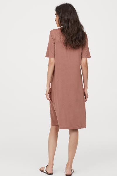 Kurzes T-Shirt-Kleid - Dunkles Altrosa - Ladies | H&M DE | H&M (DE, AT, CH, NL, FI)