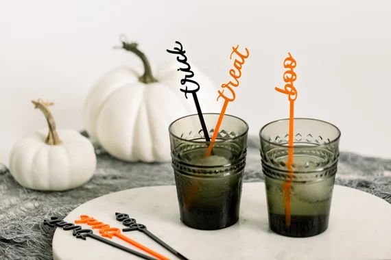 Halloween Drink Stirrers set of 6 Trick Treat Boo | Etsy | Etsy (US)