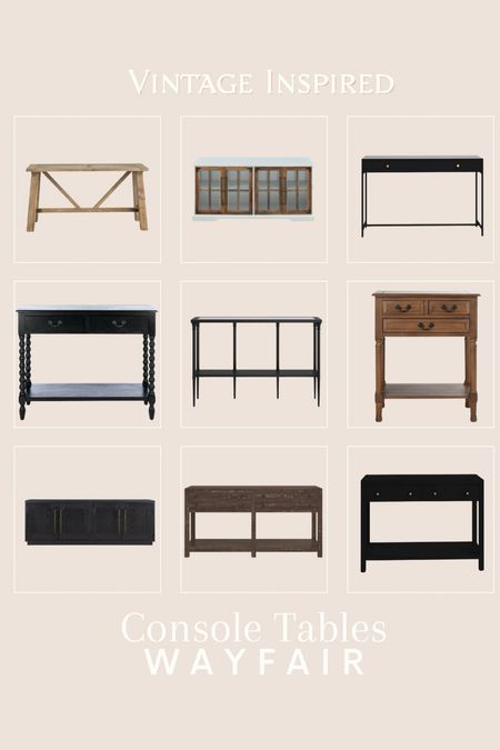 🌟 Step back in time with our vintage-inspired console tables from Wayfair! 🕰️✨ Whether you’re styling an entryway or adding character to your living space, these pieces blend timeless charm with modern functionality. Which one catches your eye? 🛋️💭

#LTKStyleTip #LTKHome