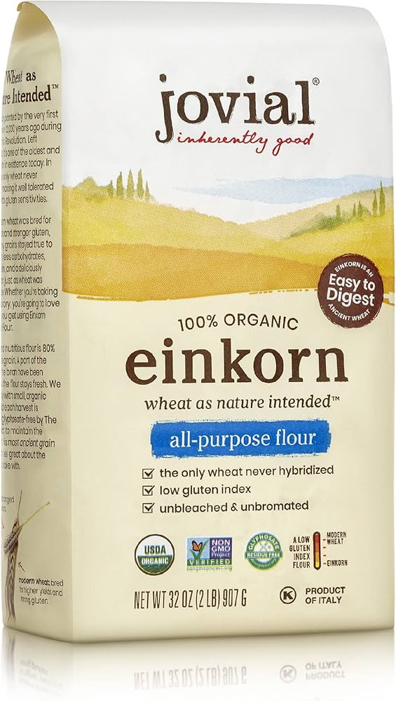 Jovial Einkorn 100% Organic Einkorn All Purpose Flour - Baking Flour, High Protein, Non-GMO, USDA... | Amazon (US)