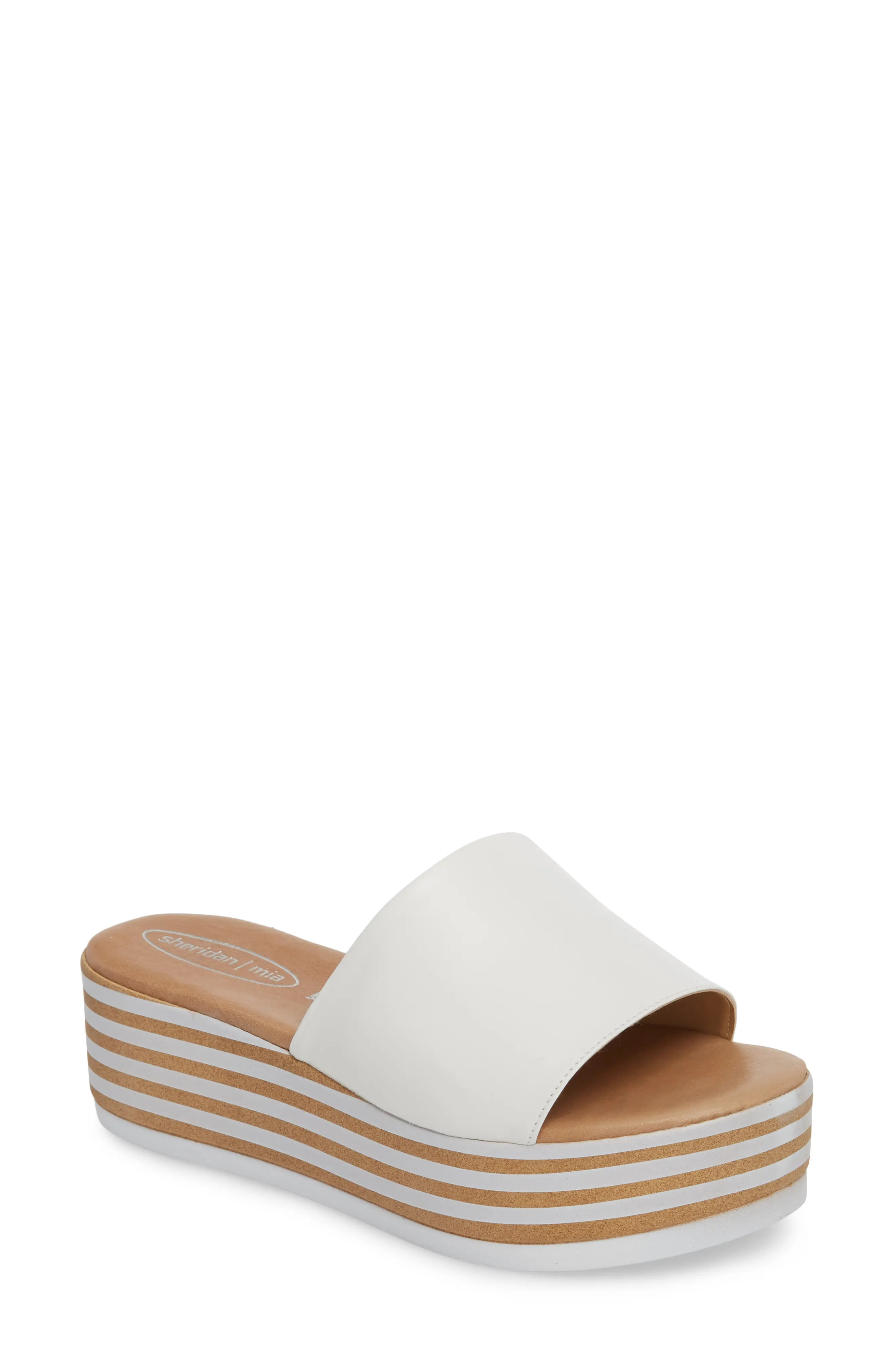 Women's Sheridan Mia Reesa Platform Slide Sandal, Size 38 EU - White | Nordstrom