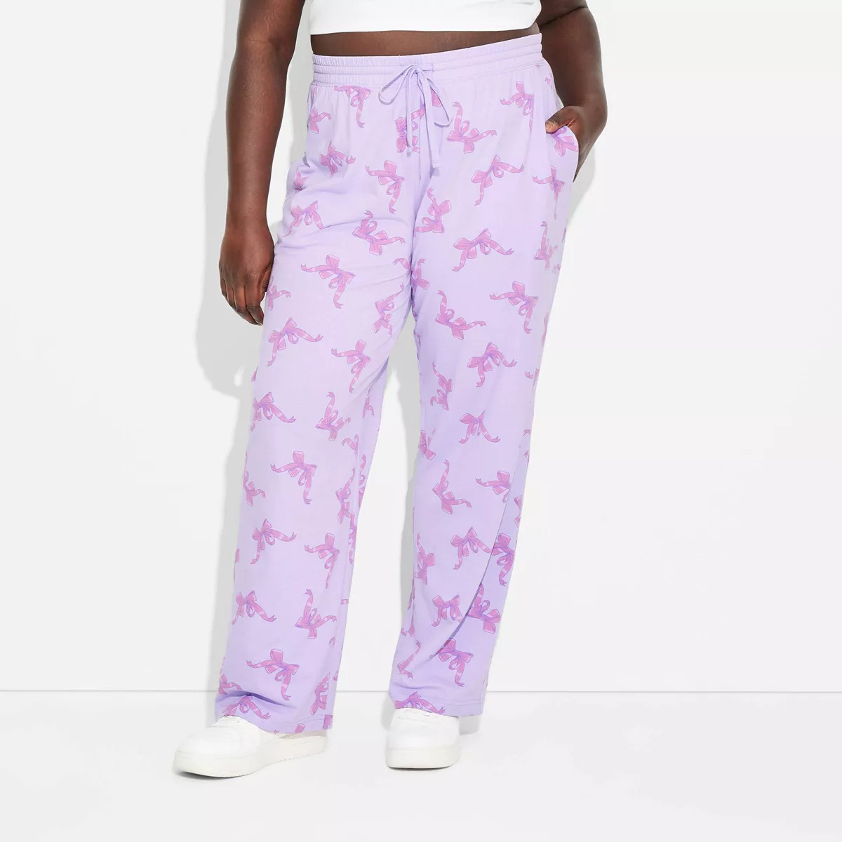 Women's Self Love Bow Cozy Graphic Pants - Purple 2X | Target