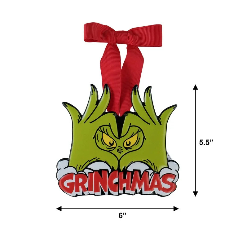 The Grinch Who Stole Christmas, Grinch, Mini Metal Sign, 5.4" Tall, Green, "Grinchmas", by Ruz - ... | Walmart (US)