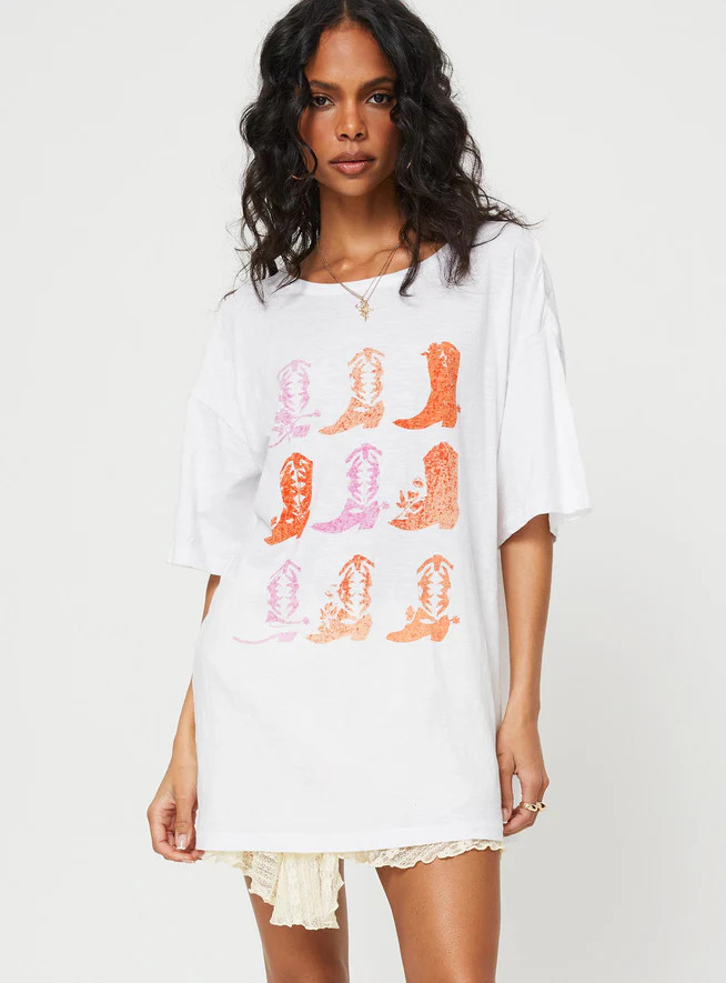 Chambre Oversized Graphic Tee White | Princess Polly US