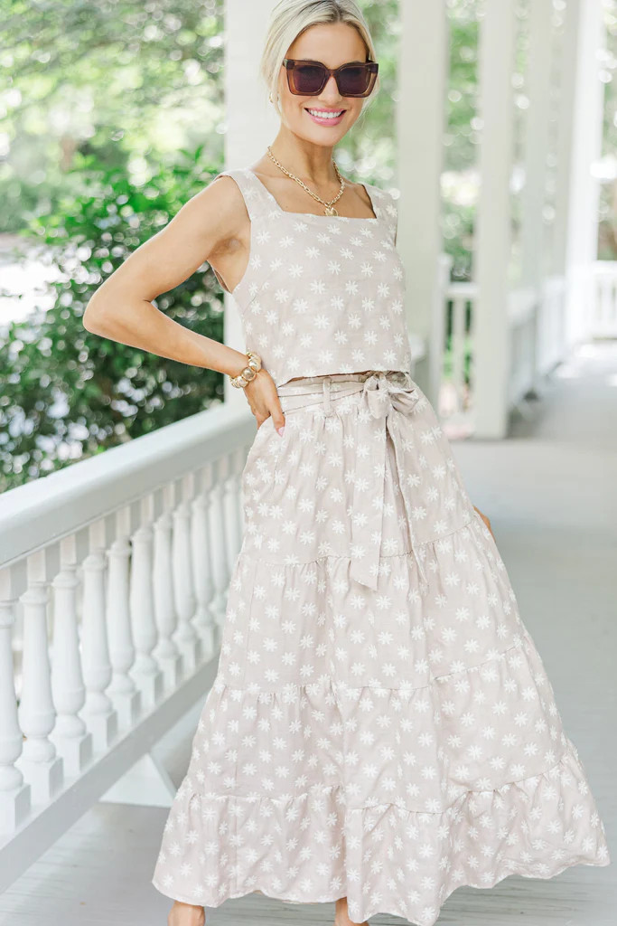 Sweet Like Summer Taupe Embroidered Set | The Mint Julep Boutique