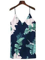 'Meghan' Cami V-neck Palm Tree Print Dress | Goodnight Macaroon