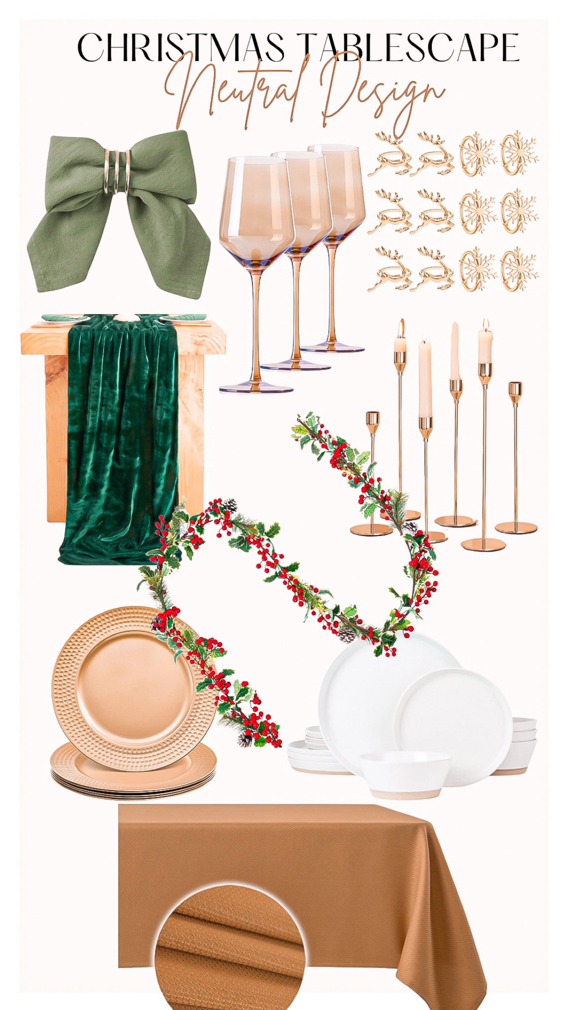 Christmas table set up 🎄❤️

Gifts for her, gifts for him, gift guide, Christmas party, cloth napkins, neutral decor, home finds, napkin ring holder, table cloth, table runner, Christmas decor, candle sticks, chargers, kitchen finds, dinner plate sets, gold silverware, holiday drinks, glass pitcher , Christmas items , serving tray 

#LTKhome #LTKGiftGuide #LTKHoliday