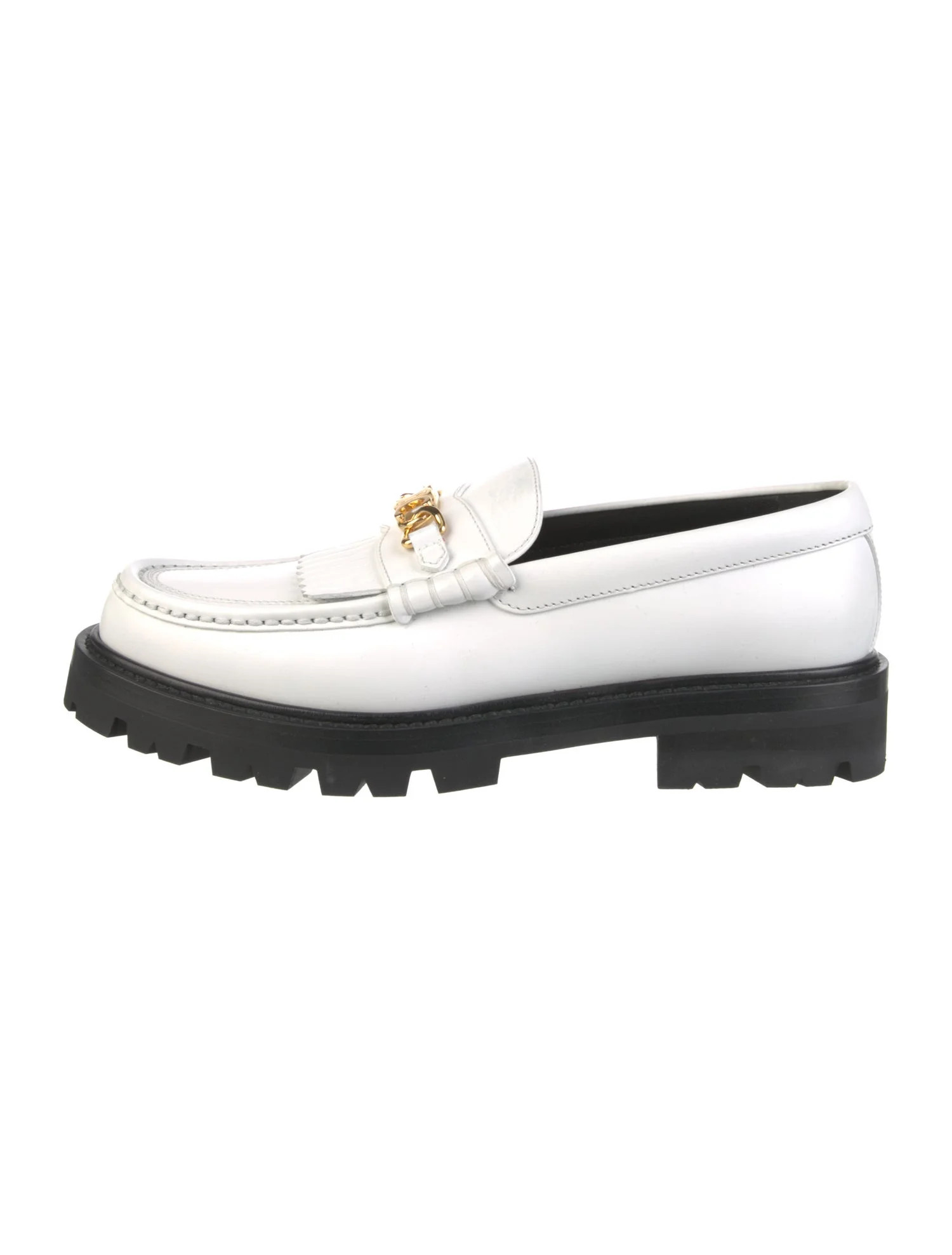Leather Colorblock Pattern Loafers | The RealReal