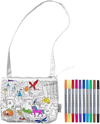 eatsleepdoodle DIY Coloring Fairy Tale Crossbody Bag for Kids with Washable Markers, Reusable Col... | Amazon (CA)