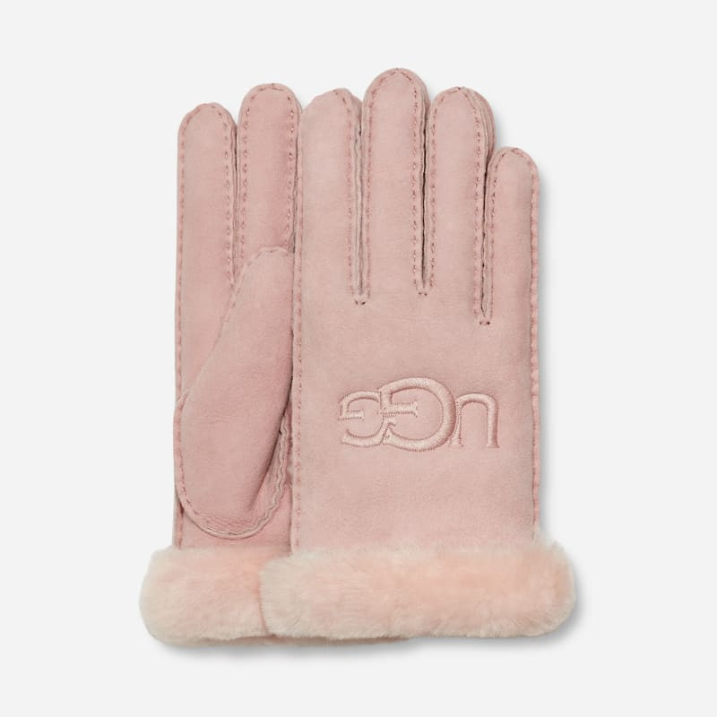 UGG® Women's Shearling UGG® Embroider Glove Sheepskin/Water Resistant Gloves in Apple Blossom, Size S | UGG (US)