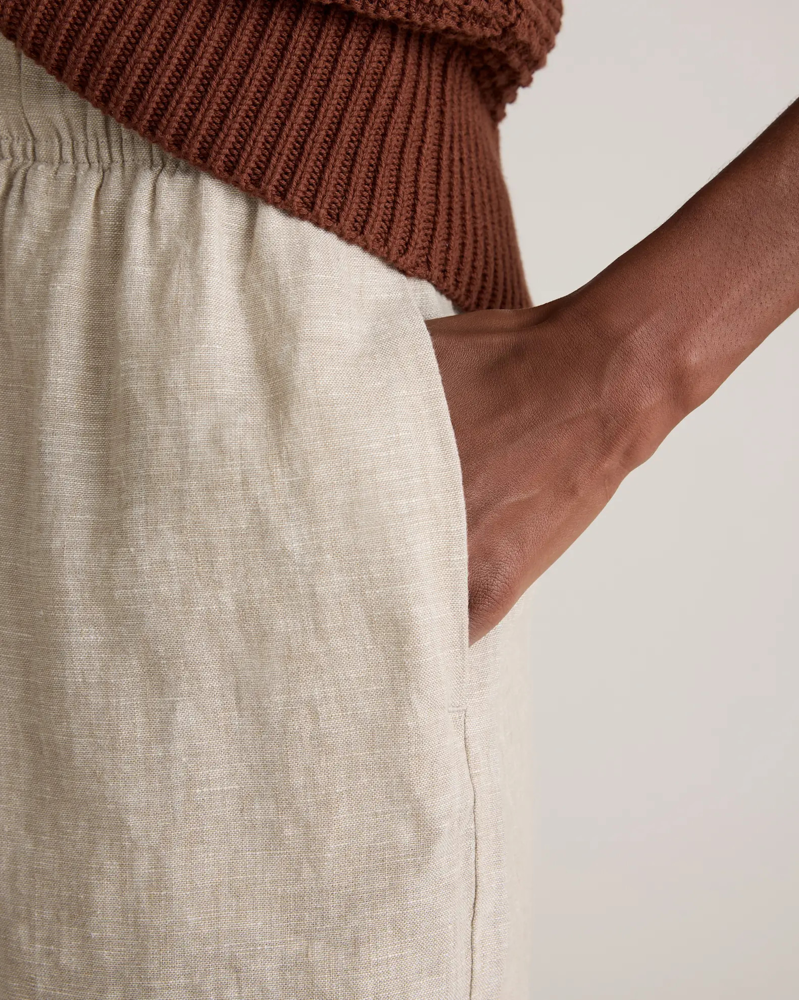 100% European Linen High Waisted Short  in Flax | Quince