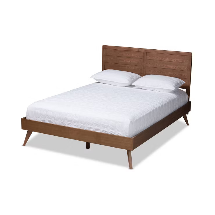 Artemis Walnut Finished Wood Platform Bed Brown - Baxton Studio | Target