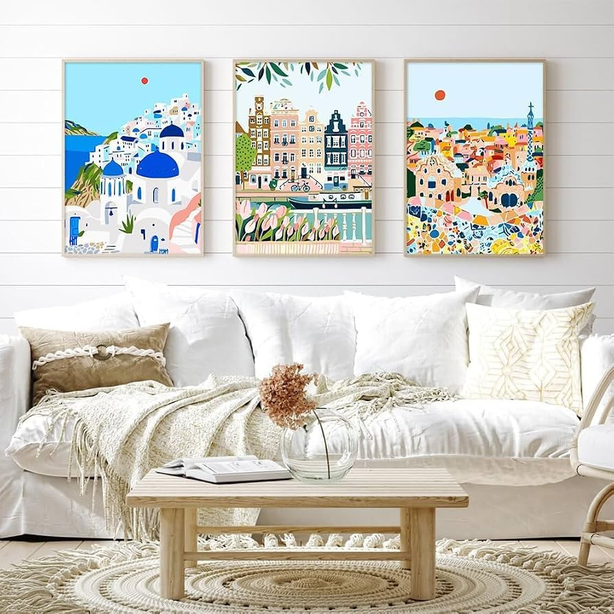 cupmod 6 Packs Paint by Number for Adults,Scenery-Cityscape DIY Acrylic Oil Painting Paint by Num... | Amazon (US)