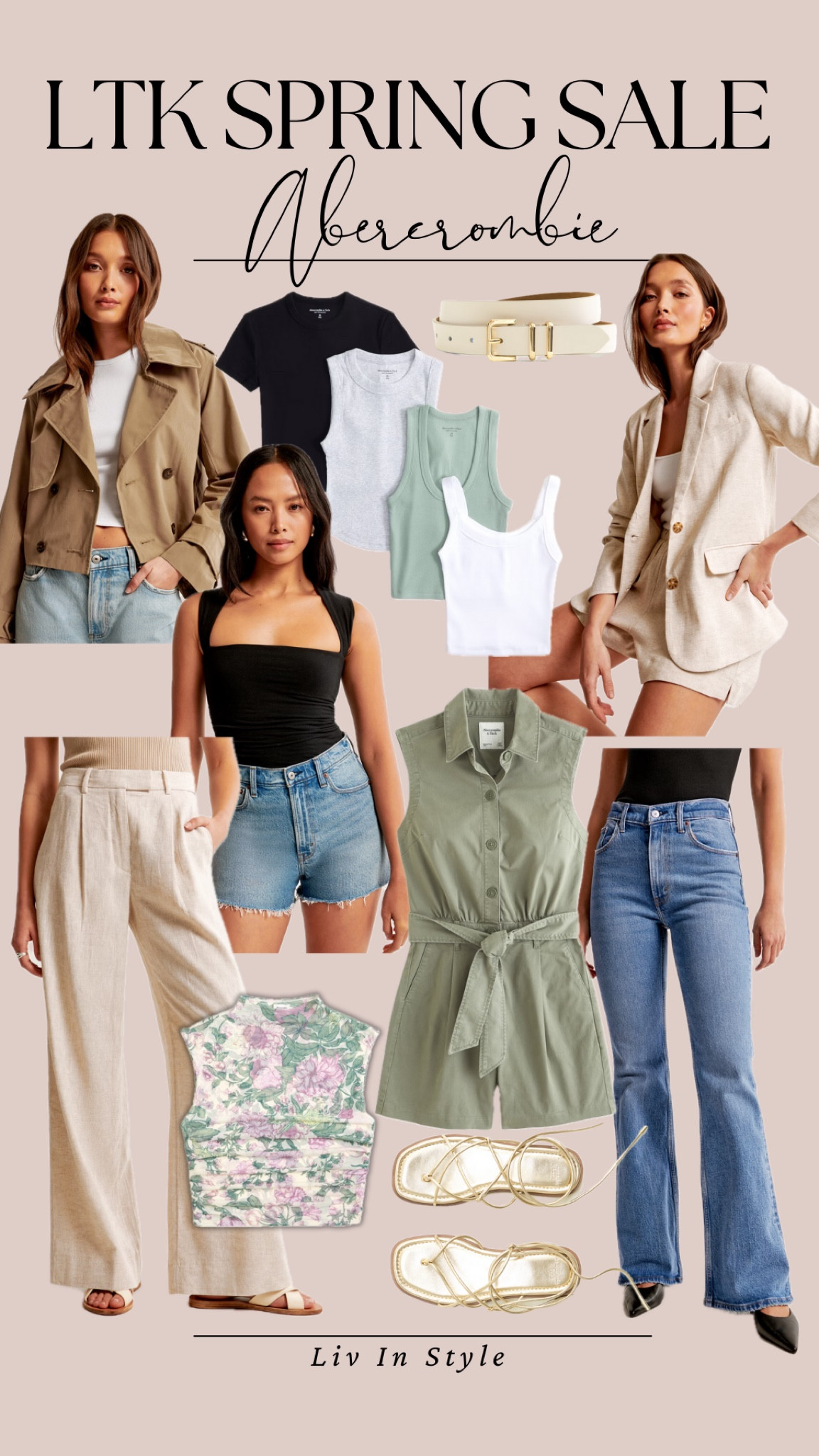 Abercrombie new arrivals! 
Jacket, tops, linen blazer, linen trouser pants, jean shorts, romper, jeans.

#LTKstyletip #LTKSpringSale #LTKsalealert
