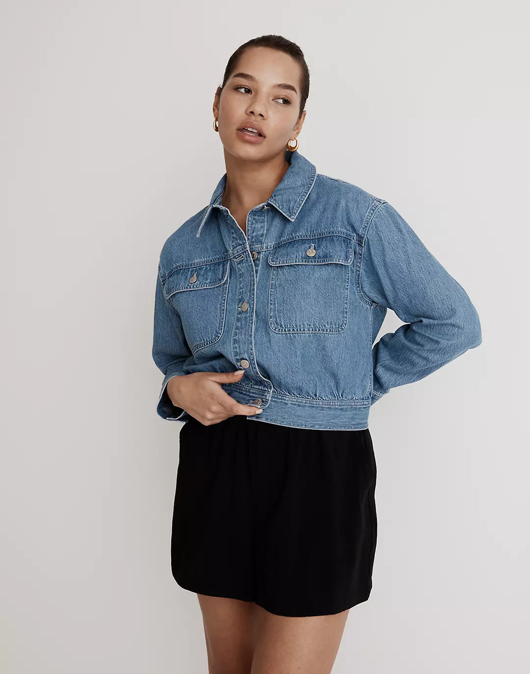 Crop Jean Jacket in Dursett Wash | Madewell