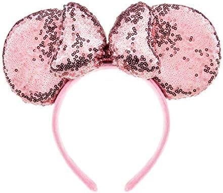 A Miaow 3D Black Mouse Sequin Ears Headband MM Glitter Butterfly Hair Clasp Park Supply Adults Wo... | Amazon (US)
