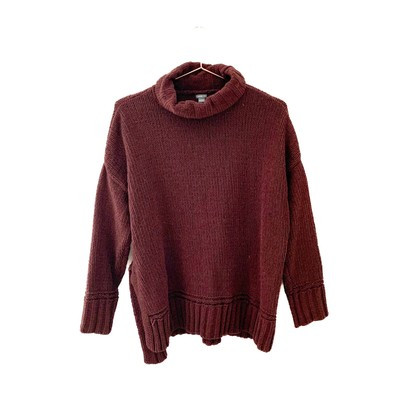 Aerie Oversized Dark Red Burgundy Cozy Chenille Turtleneck Sweater Size Small  | eBay | eBay US