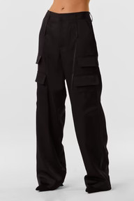 Milan Satin Cargo Pant - Black | The Noli Shop