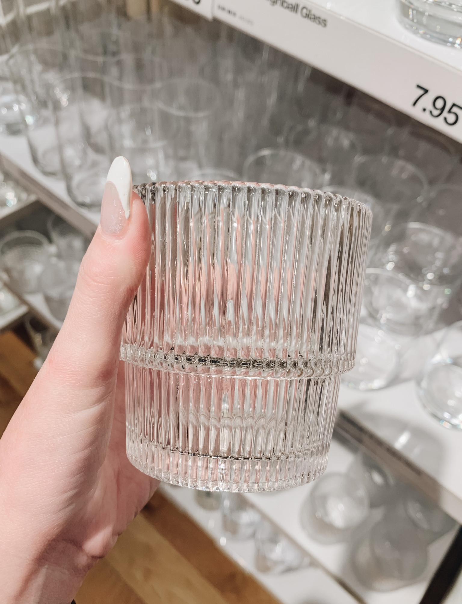 Atwell Stackable Textured Ribbed Drink Glasses