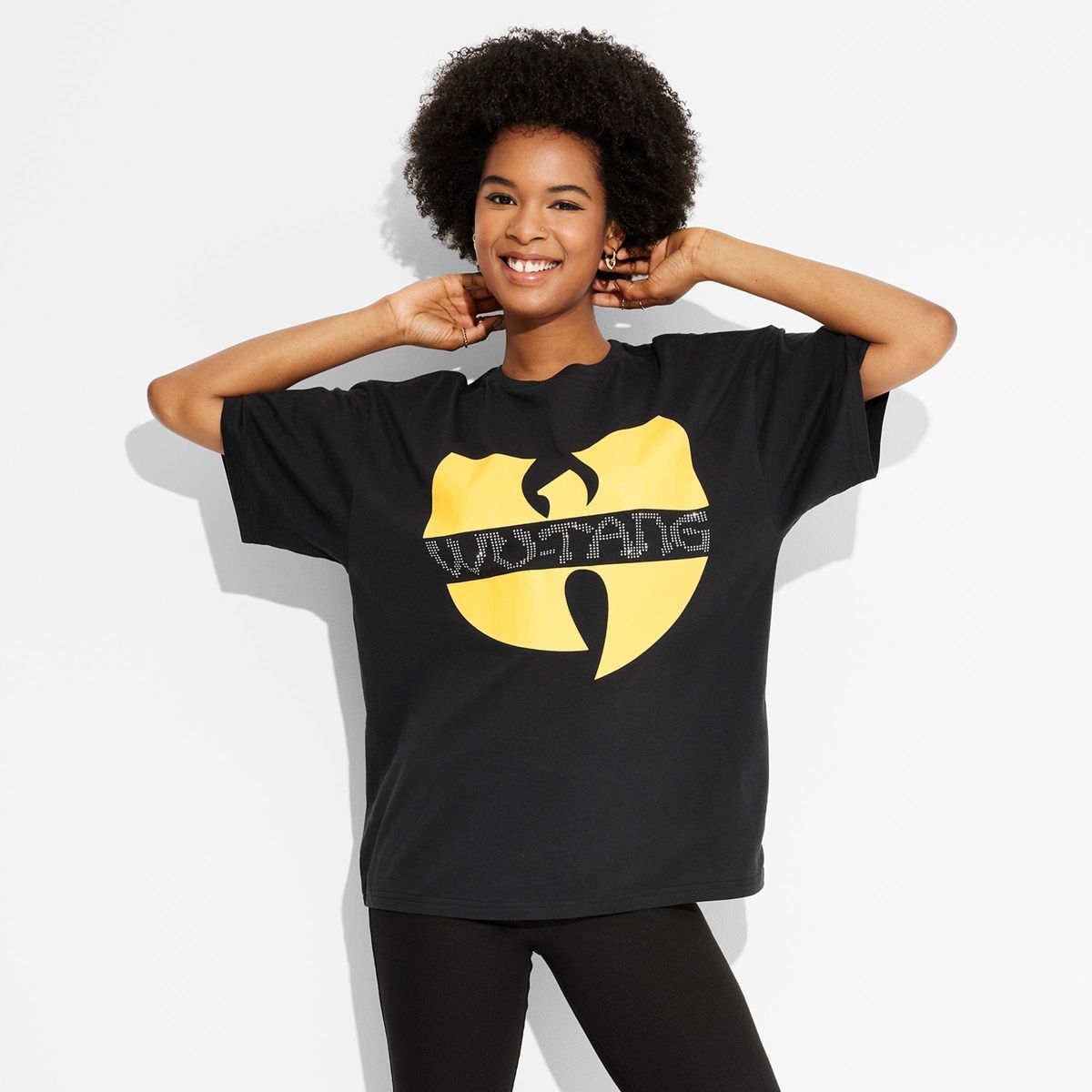Women's Wu-Tang Clan Oversized Short Sleeve Graphic T-Shirt - Black | Target