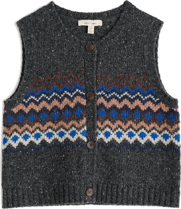 Golden Light Fair Isle Merino Wool Blend Sweater Vest | Nordstrom