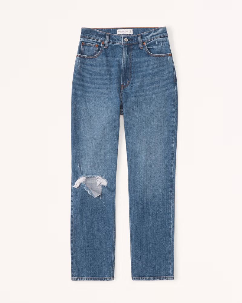 Curve Love Ultra High Rise Ankle Straight Jean | Abercrombie & Fitch (US)