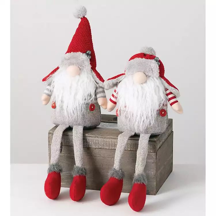 Red Hat and Shoes Sitting Gnomes, Set of 2 | Kirkland's Home