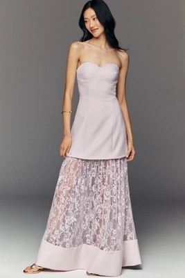 Elliatt Saphine Strapless Lace Maxi Dress | Anthropologie (US)