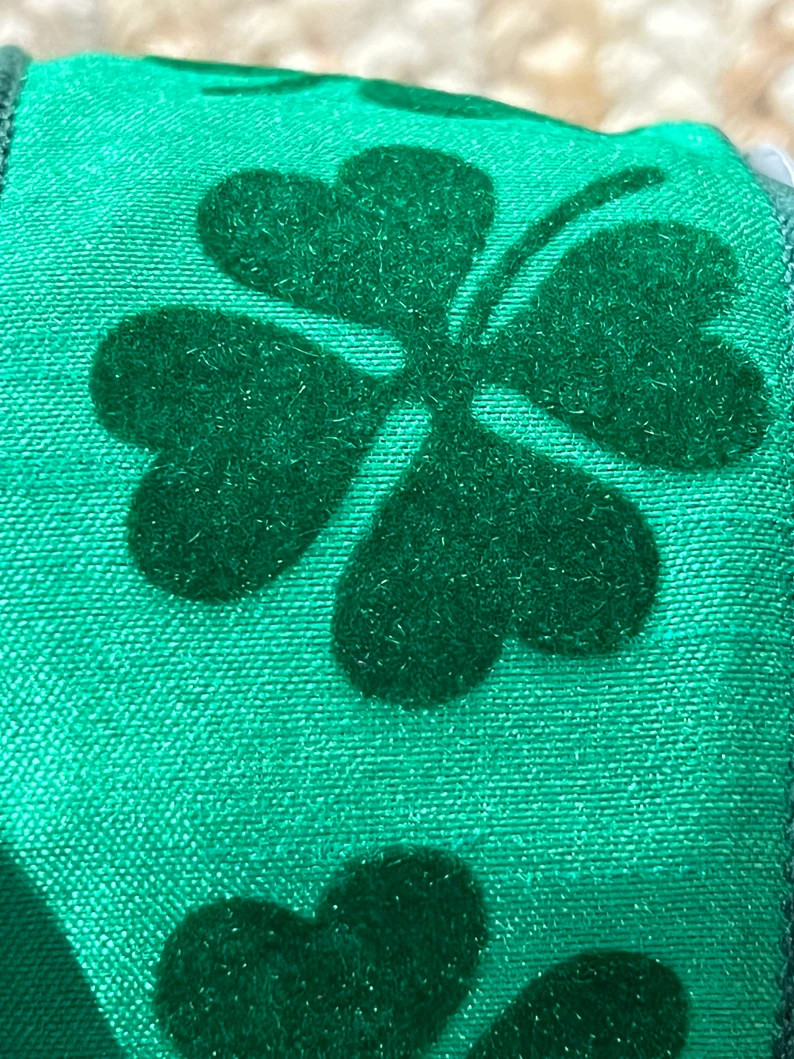 2.5 Farrisilk Flocked Shamrock Ribbon 10 Yards Wired - Etsy | Etsy (US)