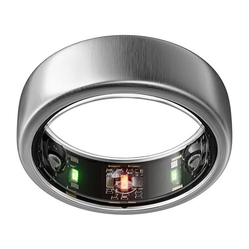 Oura Gen3 Horizon Smart Ring - Size 10, Brushed Titanium | Sleep, Heart Rate and Fitness Tracking Wearable - Up to 7 Day Battery Life - iOS/Android Compatible - Size First with Oura Sizing Kit | Amazon (UK)